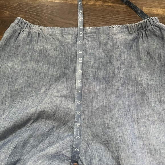 Flax by Jeanne englelhart 100% premium linen blue tapered pull on pants large - Picture 8 of 11